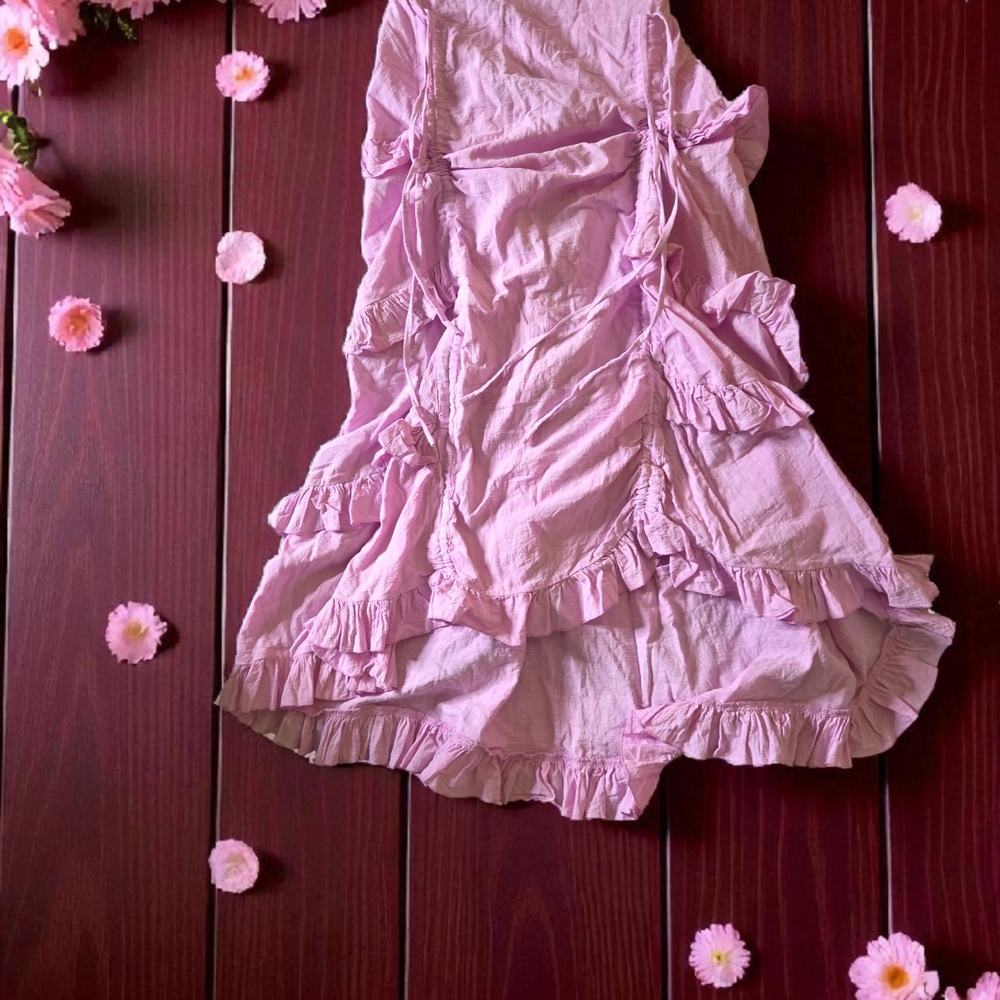 Pink Ruffled Women's Skirt - Picture 2 of 3